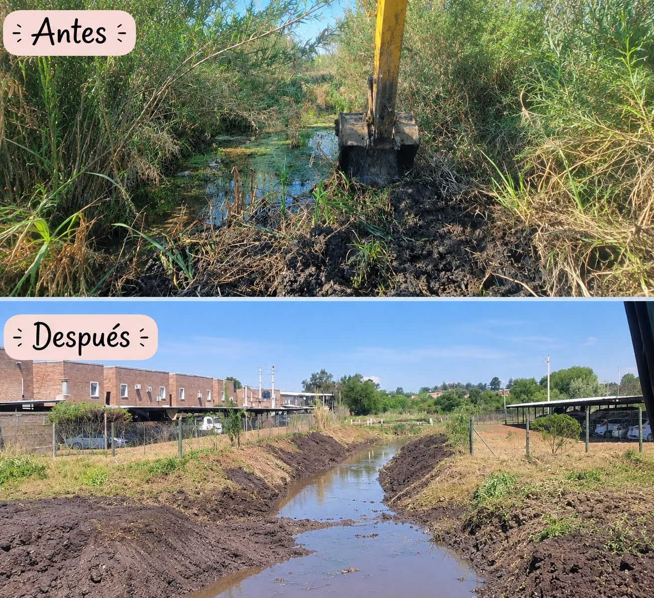 Intendencia avanza con la limpieza y canalización de arroyos y cañadas para mejorar el drenaje Intendencia avanza con la limpieza y canalización de arroyos y cañadas para mejorar el drenaje