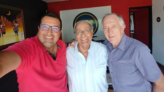 La visita a la Radio del Maestro Ramón Fonticiella Candidato a la Intendencia de Salto por el Frente Amplio